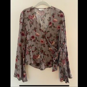 Ten Sixty Sherman Floral Wrap Blouse